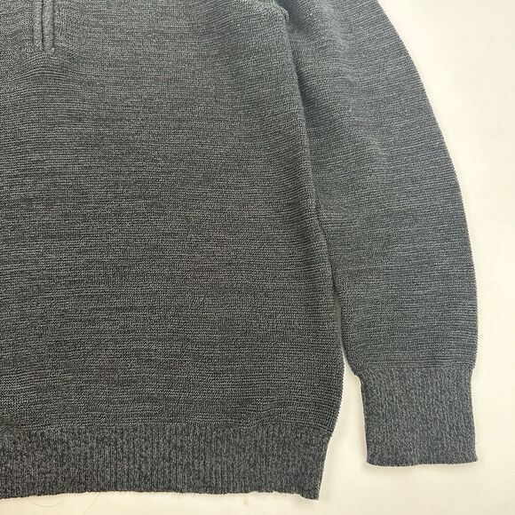 Exofficio Gray 1/4 Zip Long Sleeve Pullover Sweater Mock Neck Sz M Cable Knit - Picture 7 of 13
